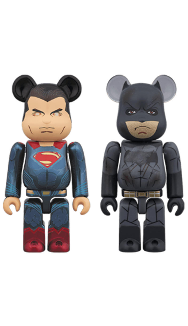 Bearbrick Superman (Heat Vision Ver.) & Batman (Damage Ver.) 100% Multi