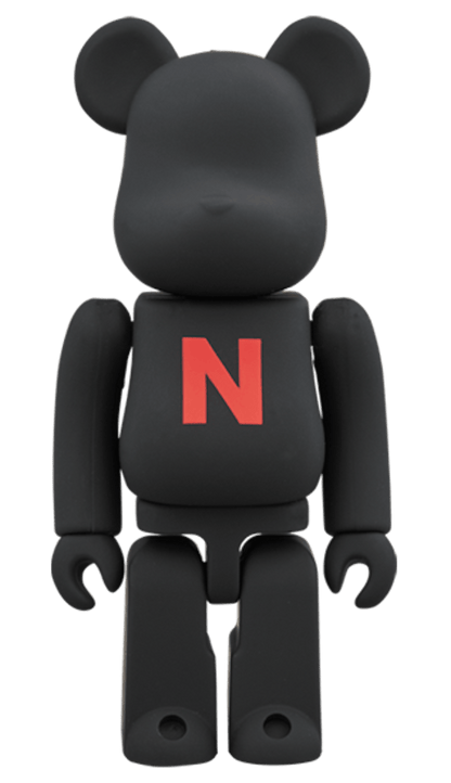 Bearbrick The Conveni (Letter N Red) 100% Black