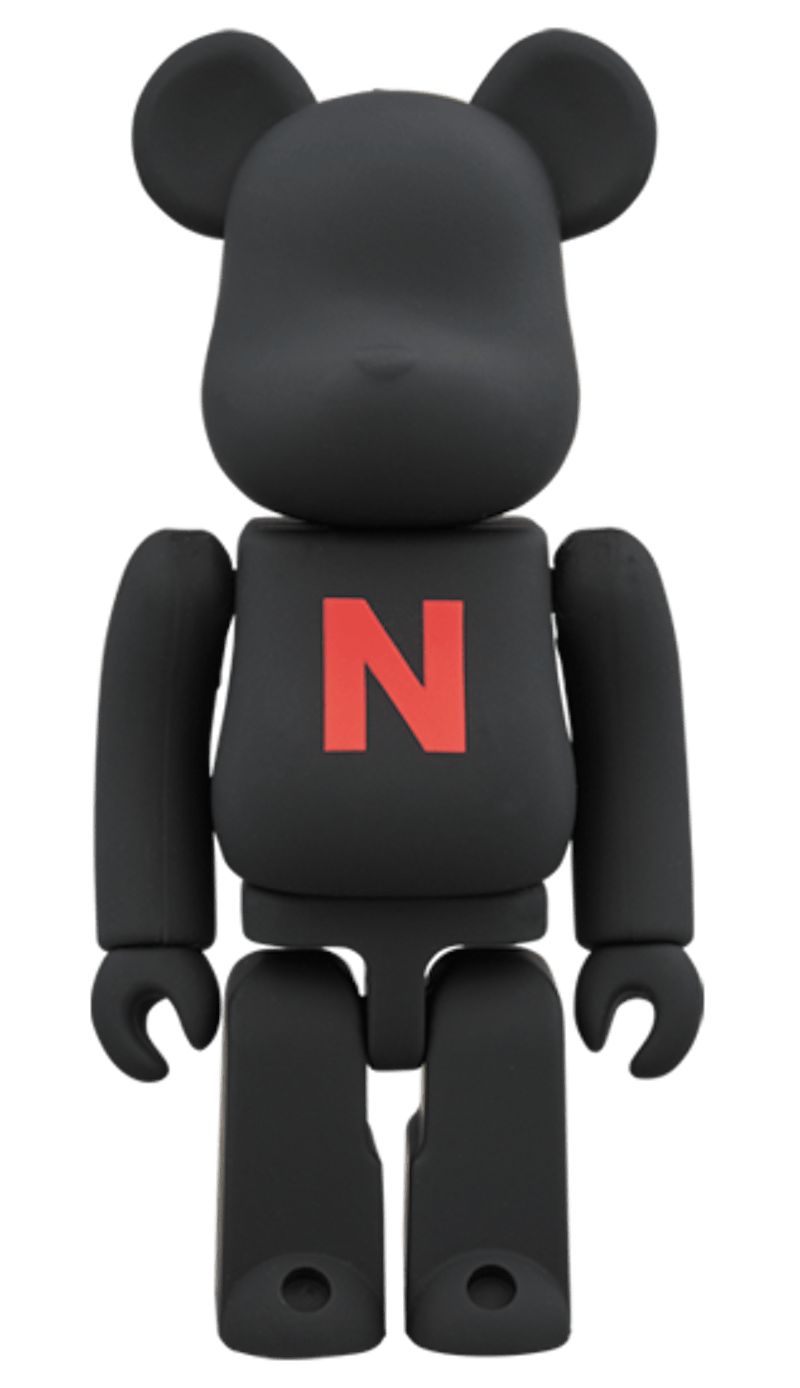 Bearbrick The Conveni (Letter N Red) 100% Black
