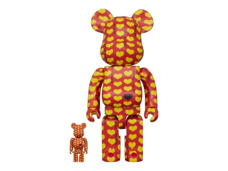 Bearbrick Amplifier Yellow Heart Reverse 100% & 400% Set