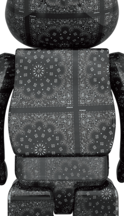 Bearbrick x atmos Bandana 100% & 400% Set of 2 Black/Multi