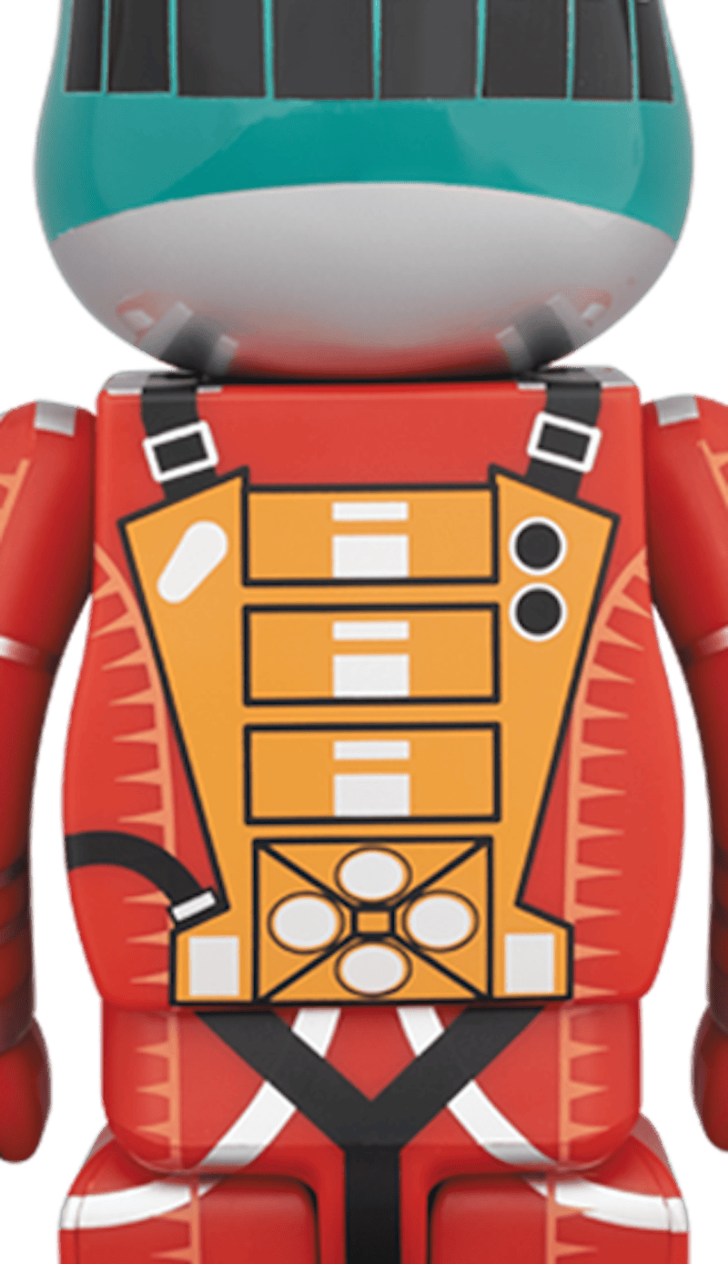 Bearbrick x 2001: A Space Odyssey Space Suit Green Helmet Orange Suit 100% & 400% Multi