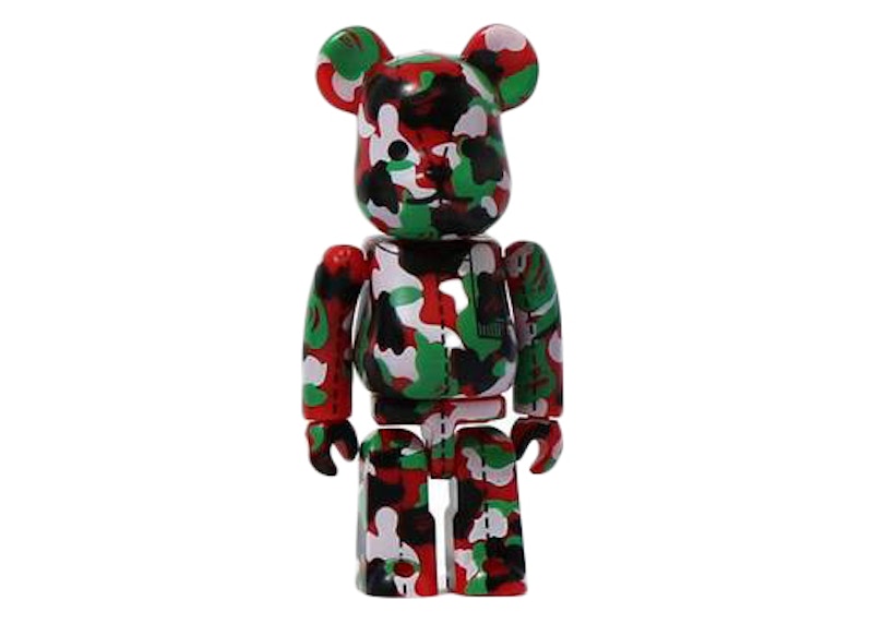 Bearbrick x A Bathing Ape 28th Anniversary Camo #2 100% Green/Red/Black