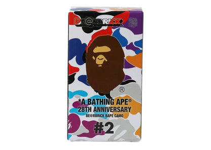 Bearbrick x A Bathing Ape 28th Anniversary Camo #2 100% Purple/Blue/Black
