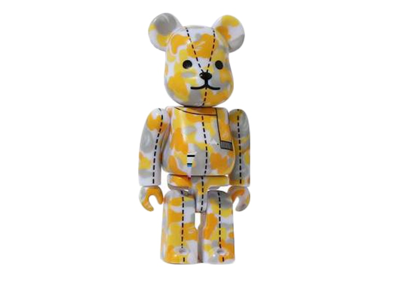 Bearbrick x A Bathing Ape 28th Anniversary Camo #2 100% Yellow/Grey