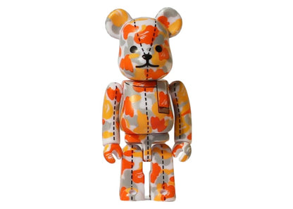 Bearbrick x A Bathing Ape 28th Anniversary Camo #3 100% Orange/Grey