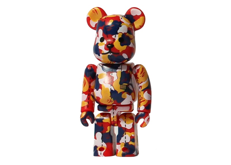 Bearbrick x A Bathing Ape 28th Anniversary Camo #3 100% Red/Yellow/Blue