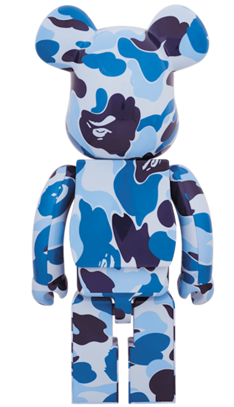 Bearbrick x A Bathing Ape ABC Camo 1000% Blue