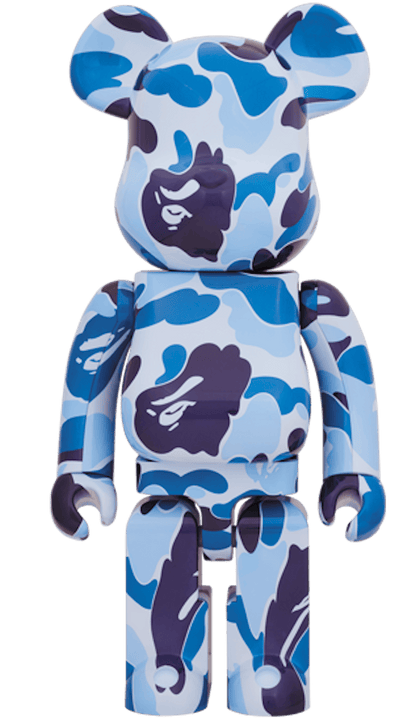 Bearbrick x A Bathing Ape ABC Camo 1000% Blue