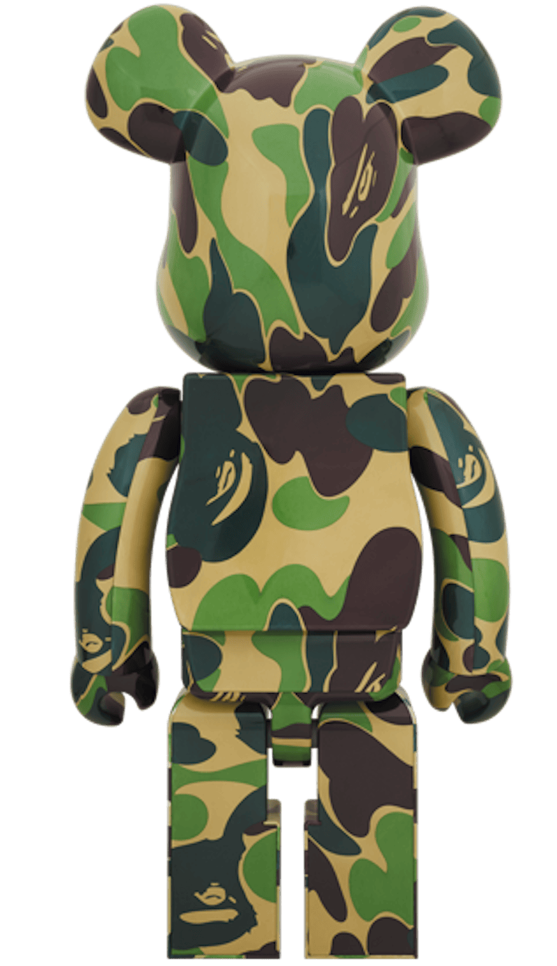 Bearbrick x A Bathing Ape ABC Camo 1000% Green