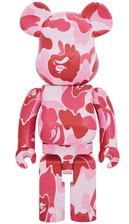 Bearbrick x A Bathing Ape ABC Camo 1000% Pink