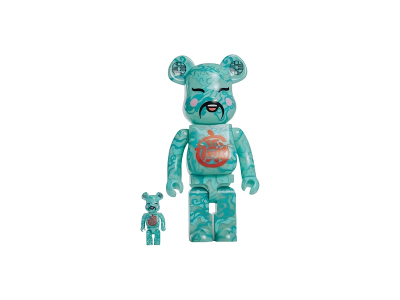Bearbrick x ACU x Jahan Loh "God of Fortune" Green Edition Glow in the Dark 2022 100% & 400% Set