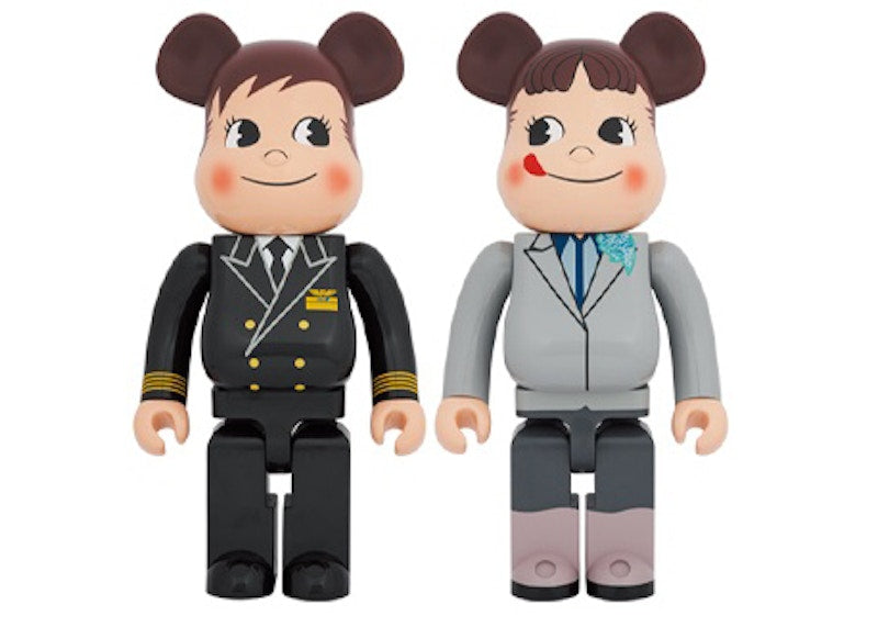 Bearbrick x ANA Original Poco-chan & Peko-chan Captain 1000% Set