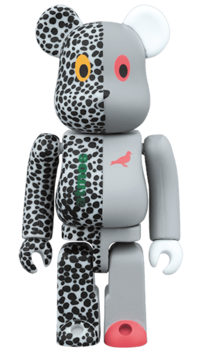 Bearbrick x Atmos x Staple 100% & 400% Set Grey