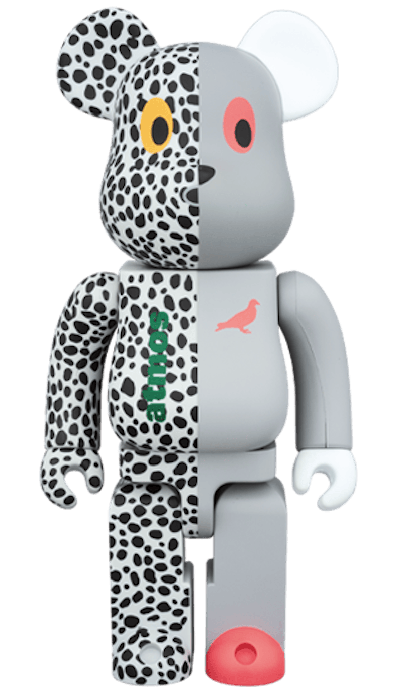 Bearbrick x Atmos x Staple 100% & 400% Set Grey