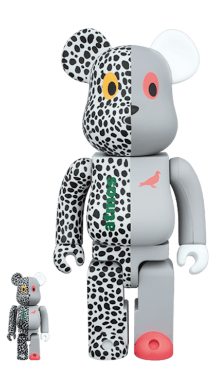 Bearbrick x Atmos x Staple 100% & 400% Set Grey