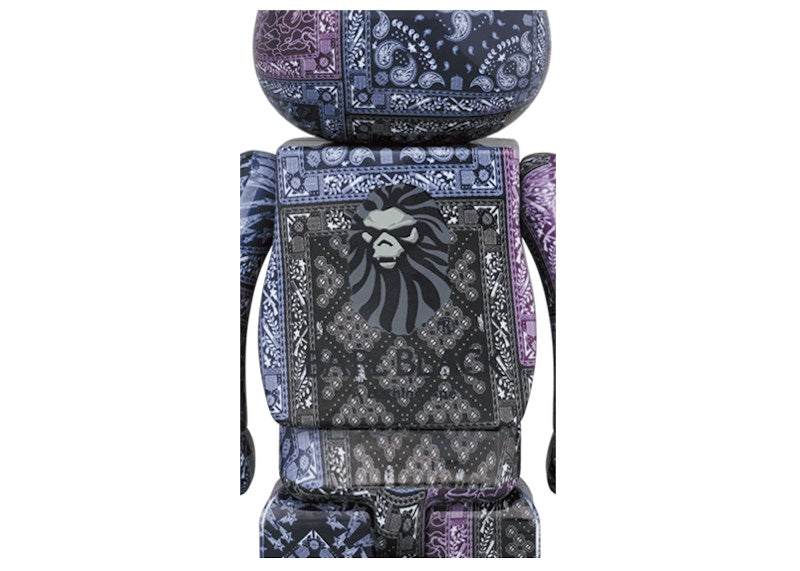 Bearbrick x BAPE Black Bandana 100% & 400% Set