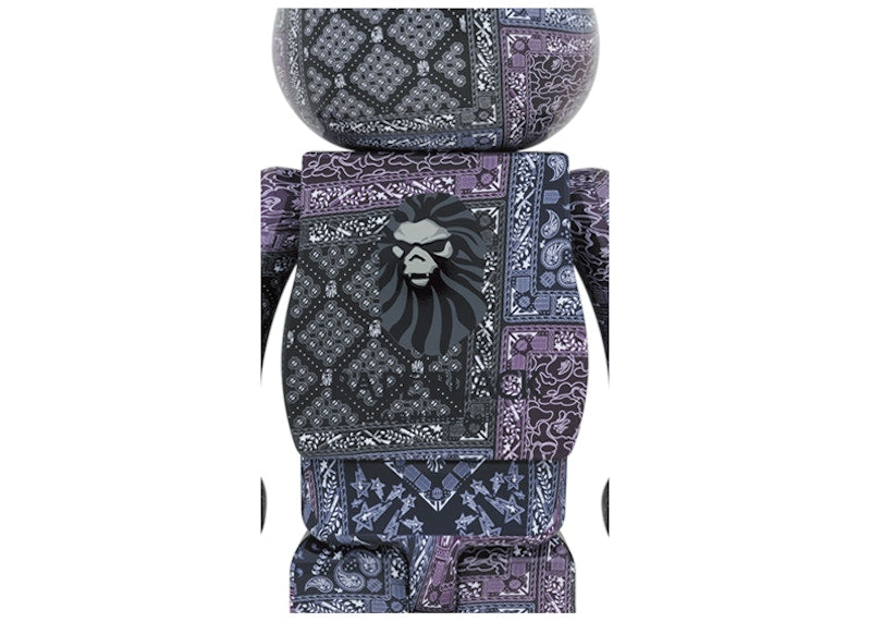 Bearbrick x BAPE Black Bandana 1000%