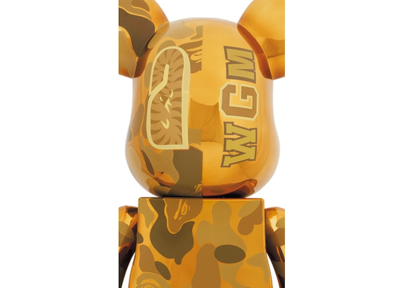 Bearbrick x BAPE Camo Shark 1000% Gold