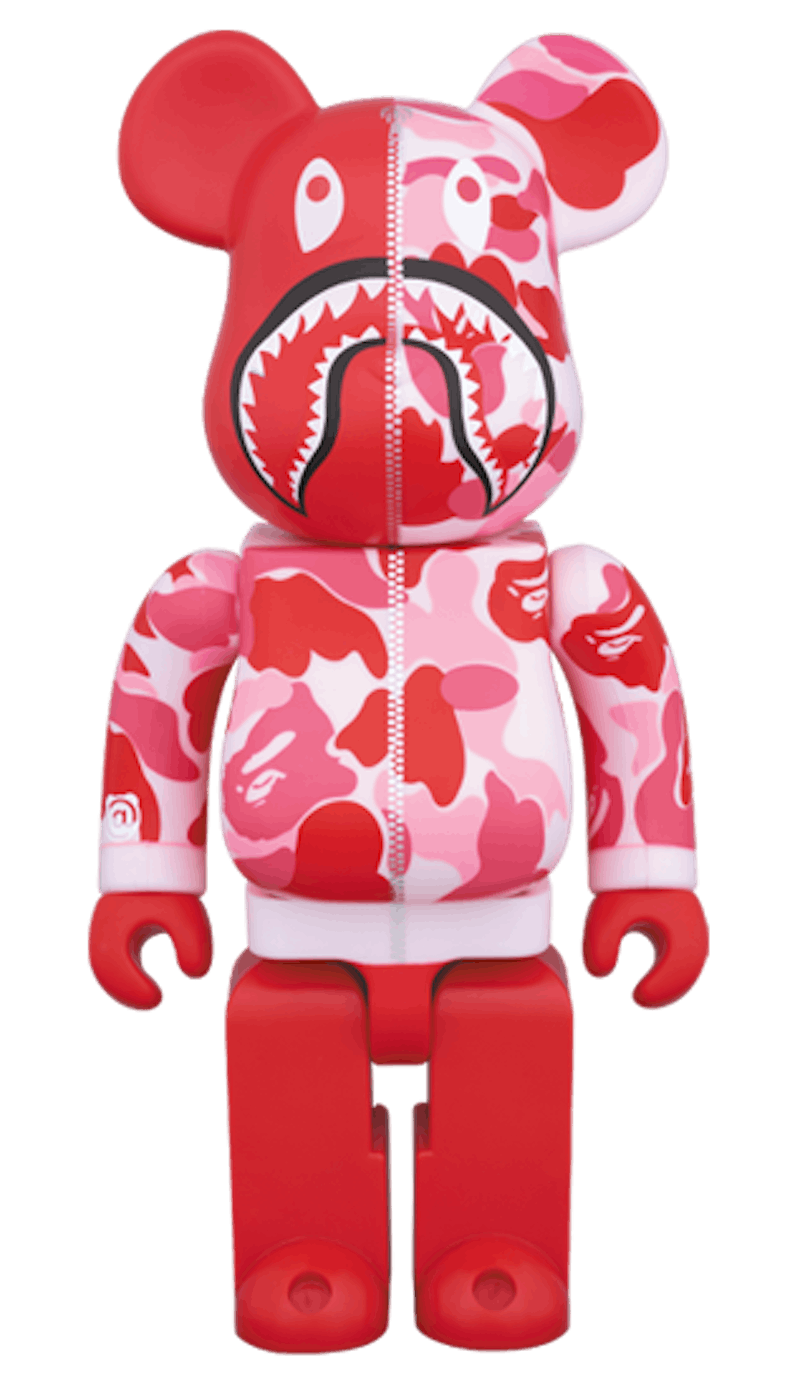 Bearbrick x BAPE Camo Shark 400% Pink