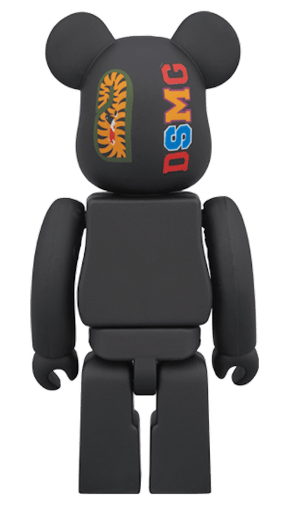 Bearbrick x BAPE DSMG 5th Shark 100% Black