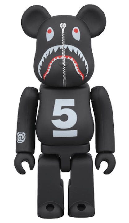 Bearbrick x BAPE DSMG 5th Shark 100% Black