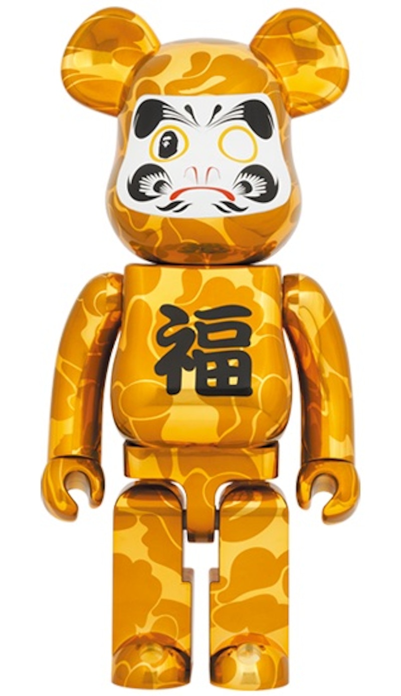 Bearbrick x BAPE Daruma 1000% Gold Plated
