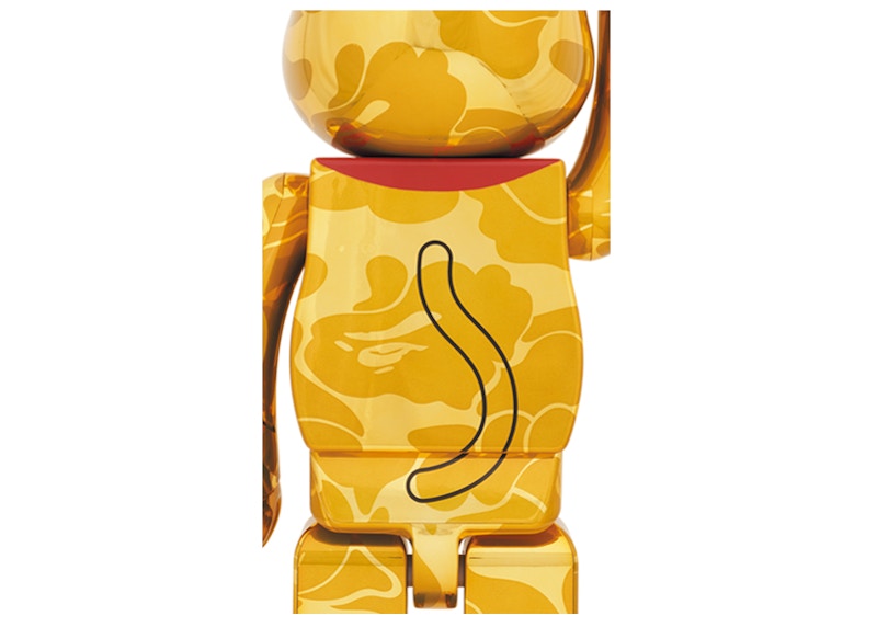Bearbrick x BAPE Maneki Neko 1000% Gold Plated