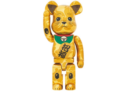 Bearbrick x BAPE Maneki Neko 1000% Gold Plated