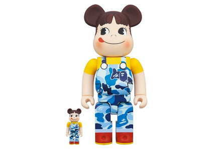 Bearbrick x BAPE Peko-chan 100% & 400% Set Blue Camo