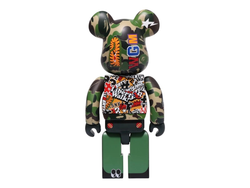 Bearbrick x BAPE XLBWK Livaken Knu ABC Camo 100% & 400% Set Green