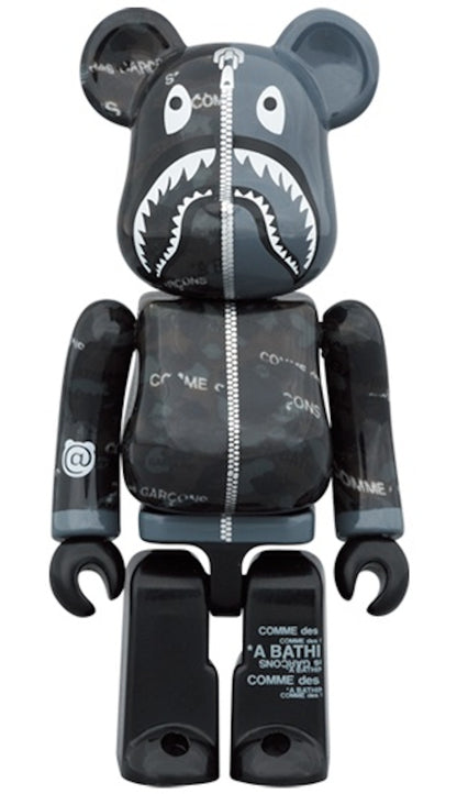 Bearbrick x BAPE x Comme des Garcons Camo Shark 100% & 400% Set