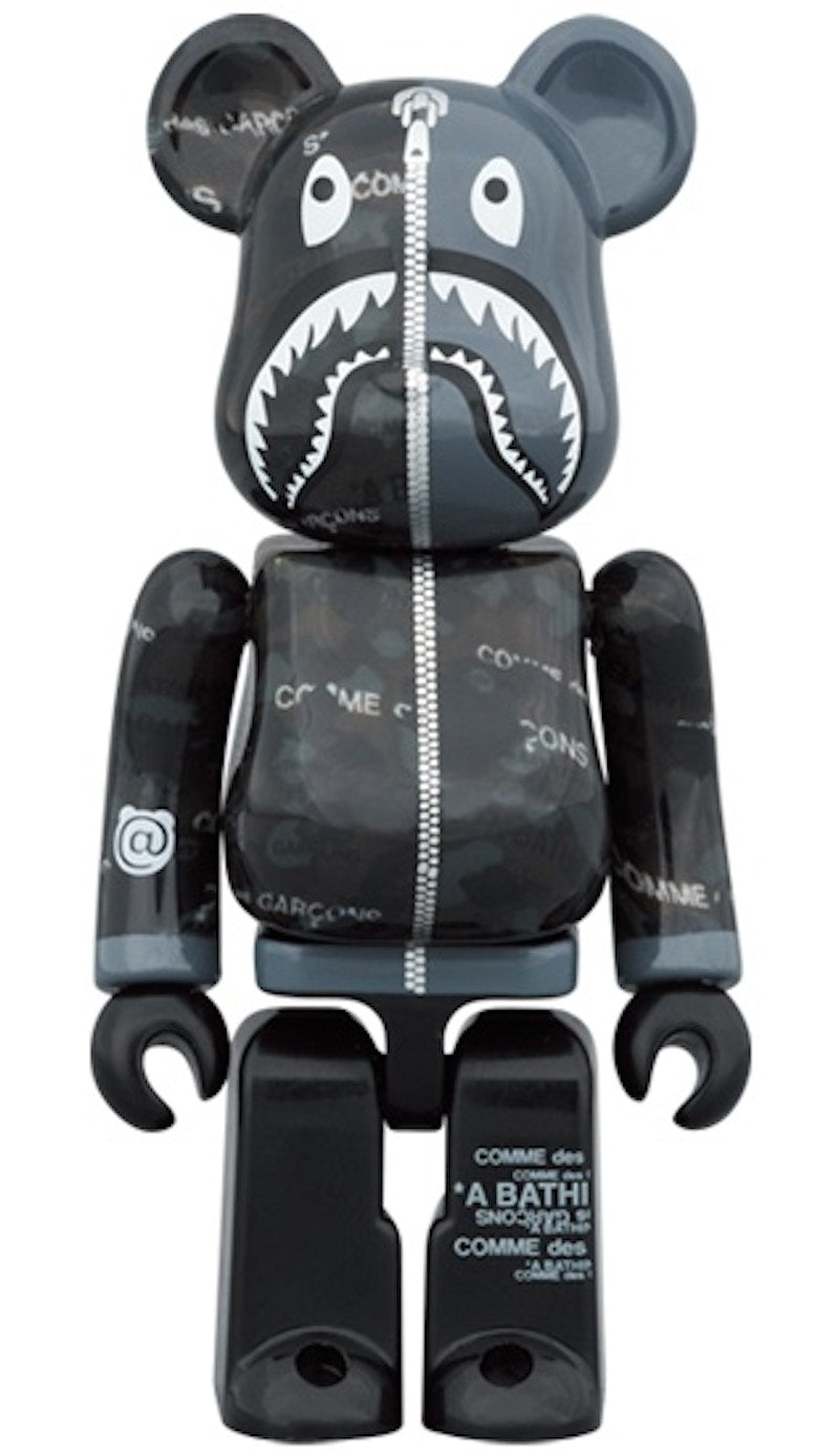 Bearbrick x BAPE x Comme des Garcons Camo Shark 100% & 400% Set