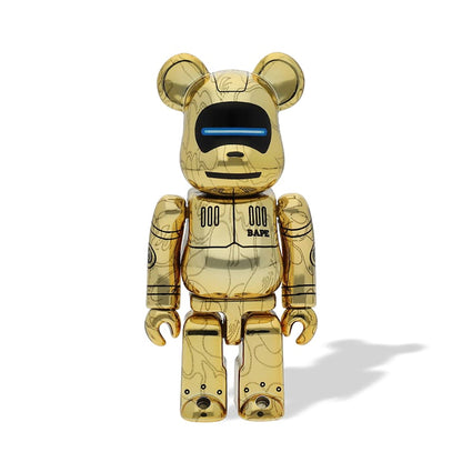 Bearbrick x BAPE x Hajime Sorayama Baby Milo 100% & 400% Set Gold