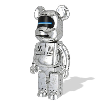 Bearbrick x BAPE x Hajime Sorayama Baby Milo 1000% Silver