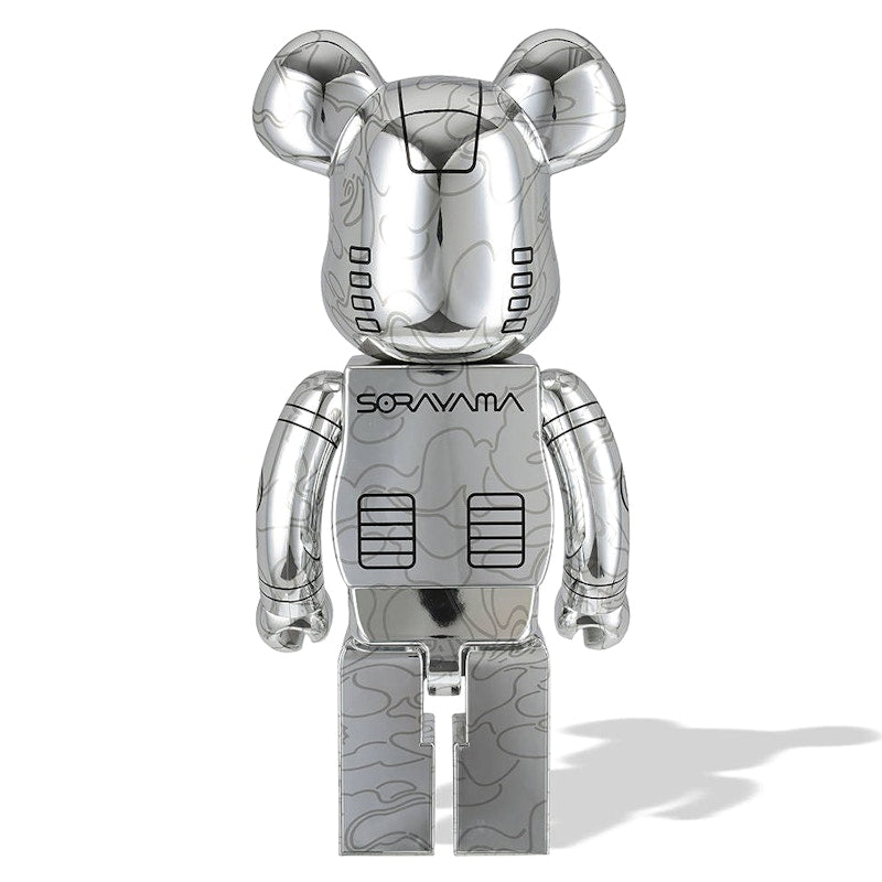 Bearbrick x BAPE x Hajime Sorayama Baby Milo 1000% Silver