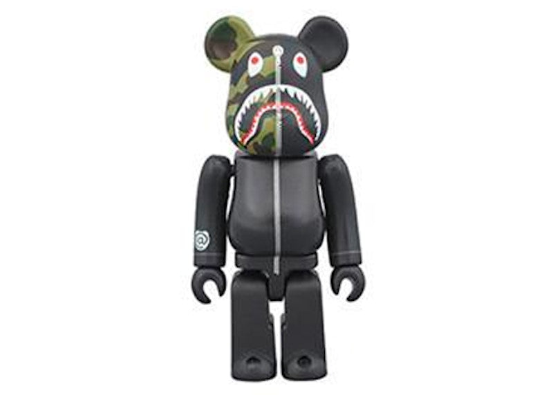 Bearbrick x Bape 1st Camo Shark 100% Black