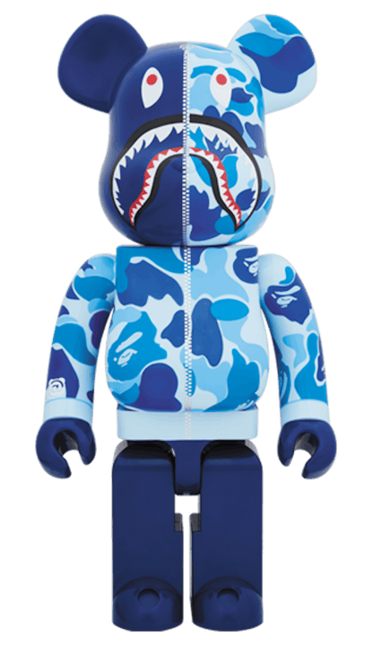 Bearbrick x Bape Camo Shark 2018 Version 1000% Blue