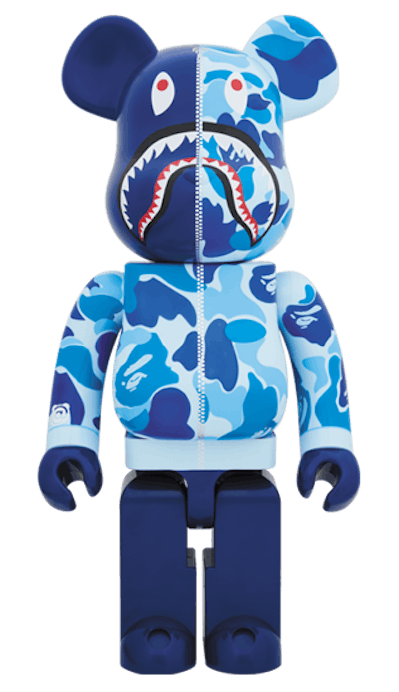 Bearbrick x Bape Camo Shark 2018 Version 1000% Blue