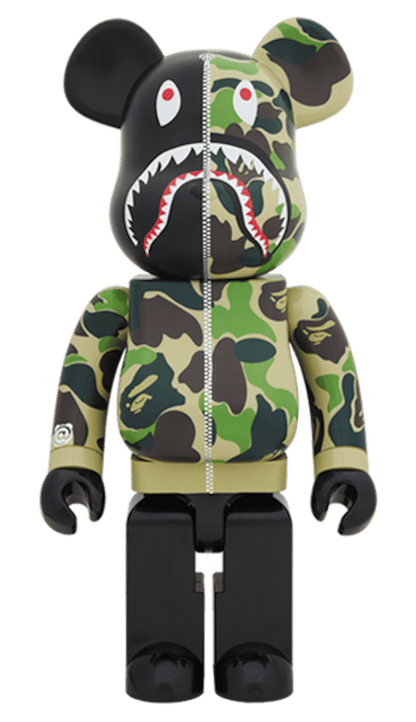 Bearbrick x Bape Camo Shark 2018 Version 1000% Green