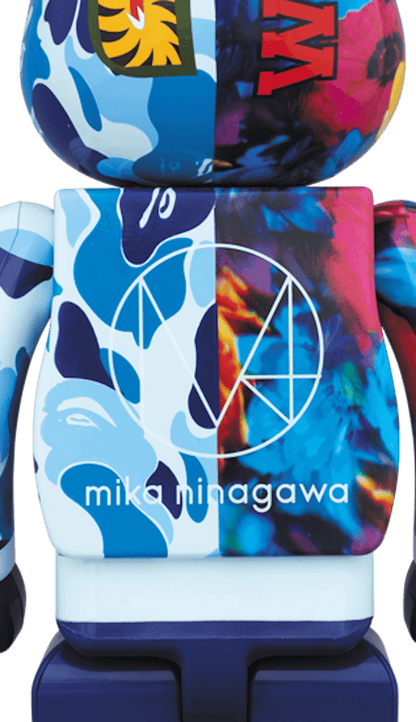 Bearbrick x Bape x Mika Ninagawa Shark 100% & 400% Set Blue