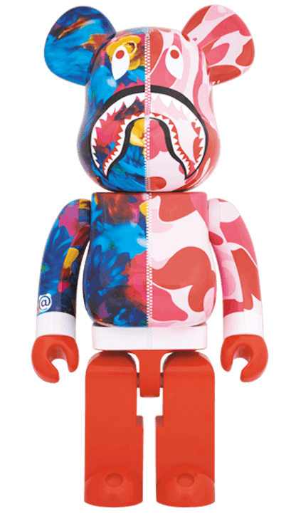 Bearbrick x Bape x Mika Ninagawa Shark 1000% Pink