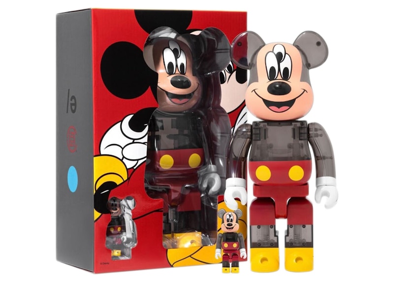 Bearbrick x CLOT x 3125C x Disney 3-Eyed Mickey Mouse 100% & 400% Set Translucent Black