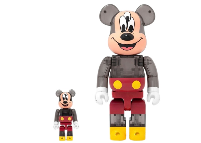 Bearbrick x CLOT x 3125C x Disney 3-Eyed Mickey Mouse 100% & 400% Set Translucent Black