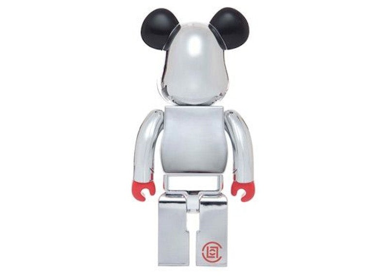 Bearbrick x CLOT x Juice 100% & 400% Set Silver Chrome