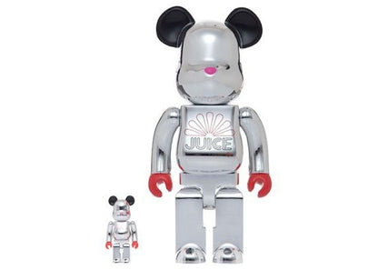 Bearbrick x CLOT x Juice 100% & 400% Set Silver Chrome