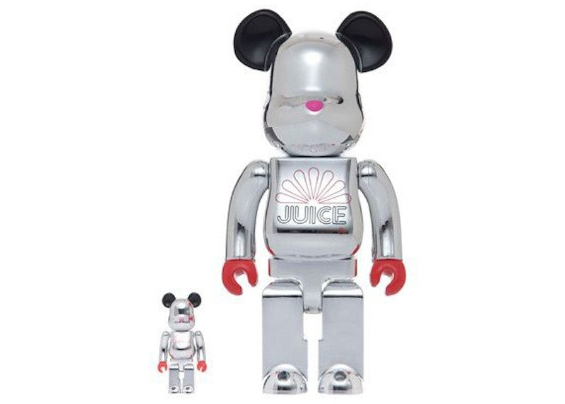 Bearbrick x CLOT x Juice 100% & 400% Set Silver Chrome