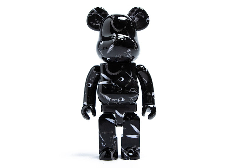 Bearbrick x Denham Scissor All Over Print 1000% Black