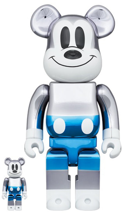 Bearbrick x Disney Fragmentdesign Mickey Mouse 100% & 400% Set Blue Ver.