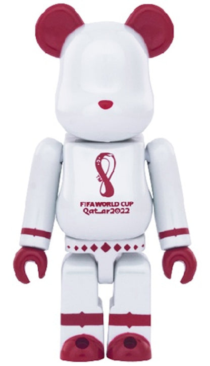 Bearbrick x FIFA World Cup Qatar 2022 100% & 400% 4-Pc Set White Chrome/Gold